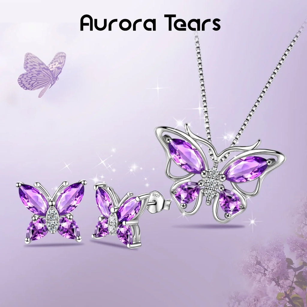 The Ethereal Monarch Suite: February Amethyst & handcrafted 925 Sterling Silver Collection 