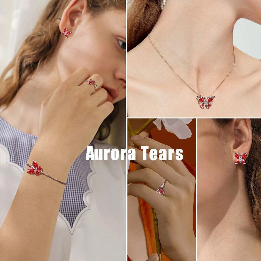 The Monarch Garnet Suite: January Birthstone Collection in 925 Sterling Silver