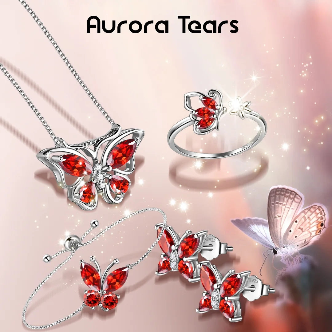 The Monarch Garnet Suite: January Birthstone Collection in 925 Sterling Silver