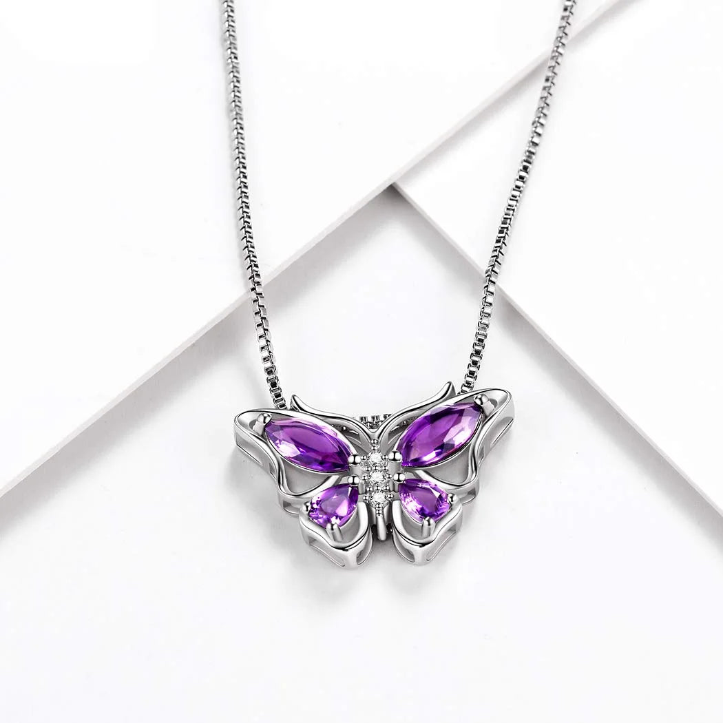 The Ethereal Monarch Suite: February Amethyst & handcrafted 925 Sterling Silver Collection 