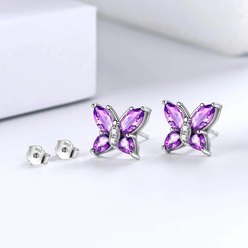 The Ethereal Monarch Suite: February Amethyst & handcrafted 925 Sterling Silver Collection 